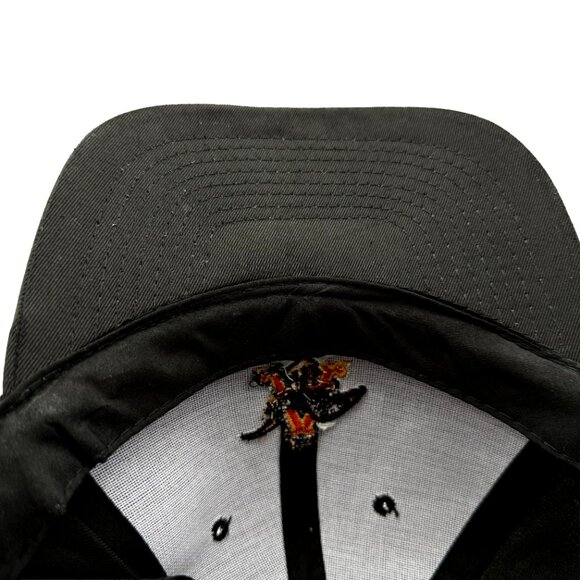 Vintage ANHEUSER BUSCH Big A with Eagle Patch Black Poly Strapback Hat Beer Cap - Picture 10 of 11